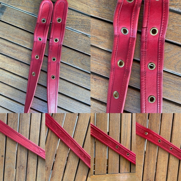 Stunning Vintage Coach Red Leather Crescent Bag, Brass Hardware Sold elsewhere - Picture 13 of 16